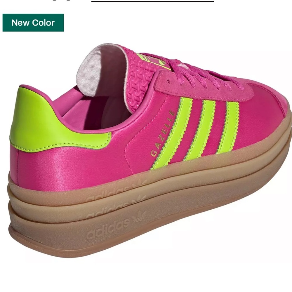 Adidas Gazelle Pink and Green Women's Shoes - Picture 5 of 5
